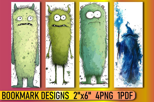 Watercolor Beastly Bookmarks Sublimation afrosvg 