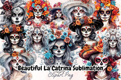 Watercolor Beautiful La Catrina Sublimation Bundle Sublimation Designangry 
