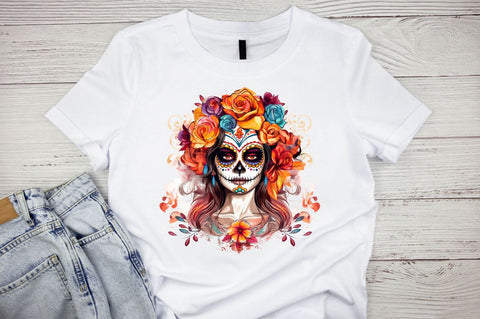 Watercolor Beautiful La Catrina Sublimation Bundle Sublimation Designangry 