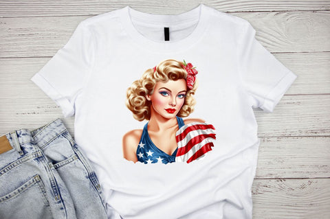 Watercolor Beautiful Pretty Pin Up Woman Clipart Bundle Sublimation Designangry 