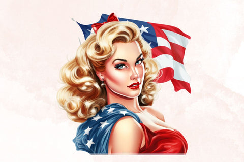 Watercolor Beautiful Pretty Pin Up Woman Clipart Bundle Sublimation Designangry 