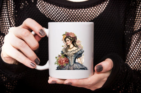 Watercolor Beautiful Victorian Lady Sublimation Bundle Sublimation Designangry 