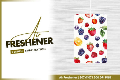 Watercolor Berries Pattern Strawberries Raspberries Blueberries Lemon on White Background Sublimation Regulrcrative 