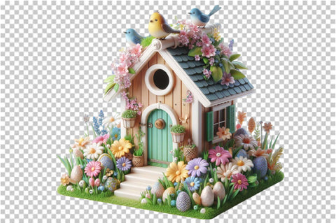 Watercolor Bird House Clipart Bundle Sublimation SVGArt 