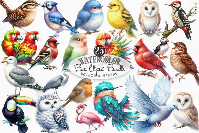 Watercolor Bird Sublimation Sublimation SVGista 