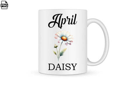 Watercolor Birth Month Flower April Daisy Clipart Printable File Sublimation Creativedesigntee 