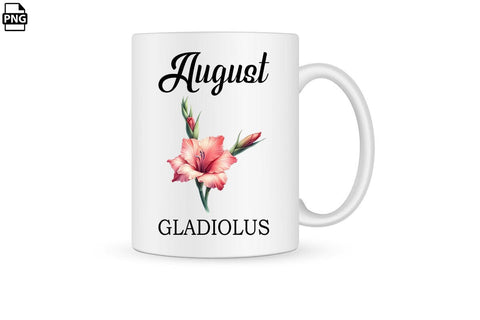 Watercolor Birth Month Flower August Gladiolus Clipart Printable File Sublimation Creativedesigntee 
