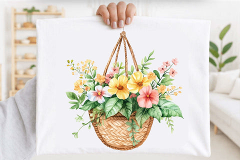 Watercolor Birth Month Flower Clipart Bundle. Sublimation SVGArt 
