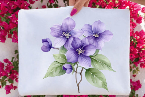 Watercolor Birth Month Flower Clipart Bundle. Sublimation SVGArt 