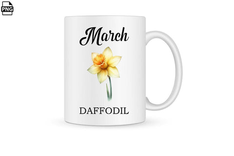 Watercolor Birth Month Flower March Daffodil Clipart Printable File Sublimation Creativedesigntee 