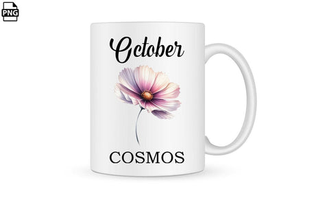 Watercolor Birth Month Flower October Cosmos Clipart Printable File Sublimation Creativedesigntee 
