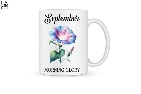 Watercolor Birth Month Flower September Morning Glory Clipart Printable File Sublimation Creativedesigntee 