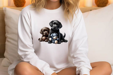 Watercolor Black Labs Clipart Sublimation Rupkotha 