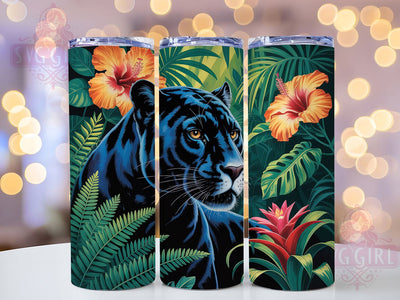 Watercolor Black Panther Tumbler, Watercolor Art, Wild Cat, Abstract Design, Animal Lover, 20Oz Tumbler, Sublimation Wrap Sublimation SvggirlplusArt 