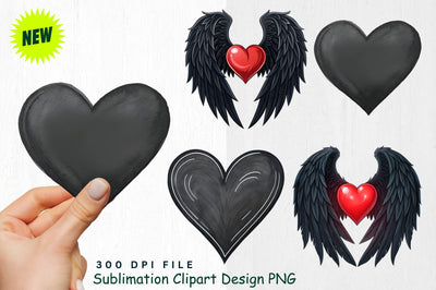 Watercolor Black Valentine Clipart Sublimation Regulrcrative 