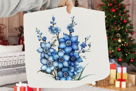 Watercolor Blue Elegant Clipart Sublimation SVGArt 