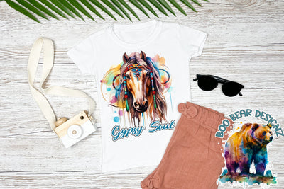 Watercolor Boho Horse Sublimation Sublimation Boo Bear Designz 