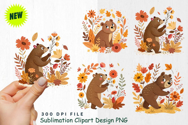 Watercolor Boho Woodland Animals Clipart Fun Sublimation Regulrcrative 