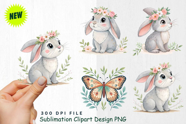 Watercolor Boho Woodland Animals Clipart PNG Sublimation Regulrcrative 