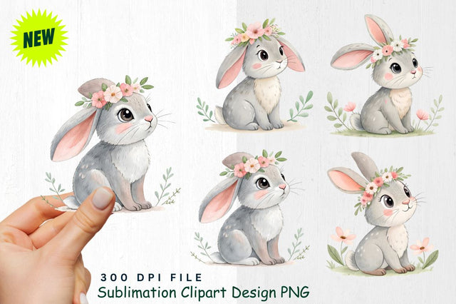 Watercolor Boho Woodland Animals Clipart PNG Sublimation Regulrcrative 