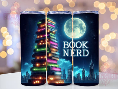 Watercolor Book Nerd 20oz Tumbler Wrap Sublimation Design, Straight Tapered Tumbler Wrap, Book Lover Tumbler Png, Instant Digital Download Sublimation SvggirlplusArt 