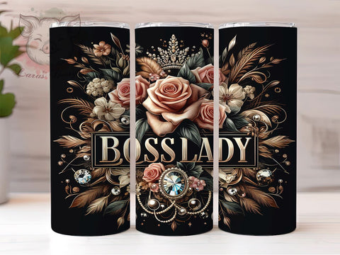 Watercolor Boss Lady 20oz Tumbler Png, Straight & Tapered Tumbler Png, Girl Boss Tumbler Png, Digital Download PNG Sublimation Lara' s Designs 