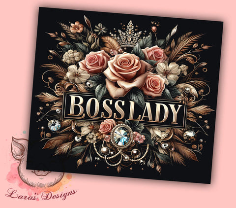 Watercolor Boss Lady 20oz Tumbler Png, Straight & Tapered Tumbler Png, Girl Boss Tumbler Png, Digital Download PNG Sublimation Lara' s Designs 