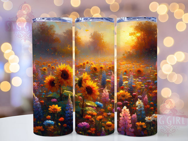 Watercolor Botanical Floral Garden Tumbler Wrap, Flower PNG Design, 20oz Floral Wrap, Botanical Sublimation Art, Garden Theme Tumbler, Watercolor Flowers PNG, Nature Inspired Wrap Sublimation SvggirlplusArt 