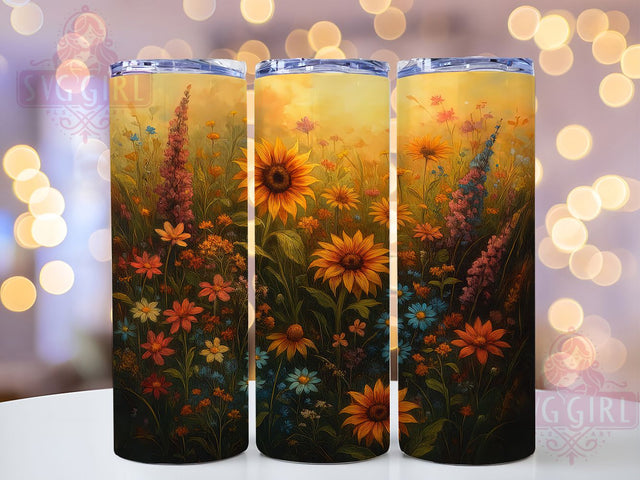 Watercolor Botanical Floral Garden Tumbler Wrap, Flower PNG Design, 20oz Floral Wrap, Botanical Sublimation Art, Garden Theme Tumbler, Watercolor Flowers PNG, Nature Inspired Wrap Sublimation SvggirlplusArt 
