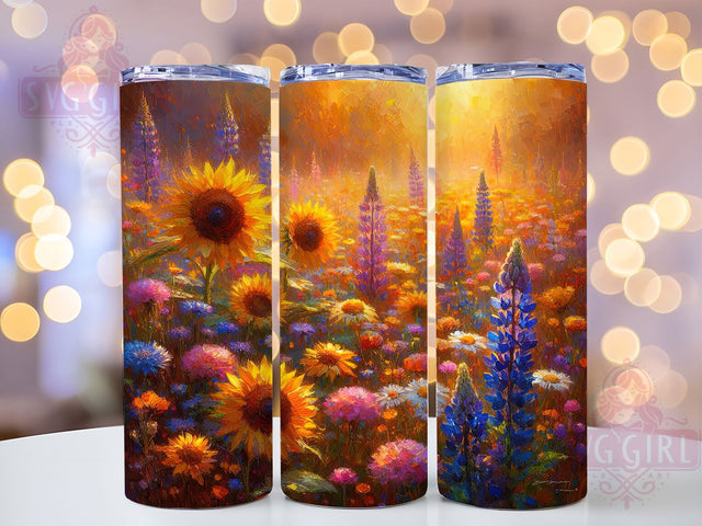 Watercolor Botanical Floral Garden Tumbler Wrap, Flower PNG Design, 20oz Floral Wrap, Botanical Sublimation Art, Garden Theme Tumbler, Watercolor Flowers PNG, Nature Inspired Wrap Sublimation SvggirlplusArt 