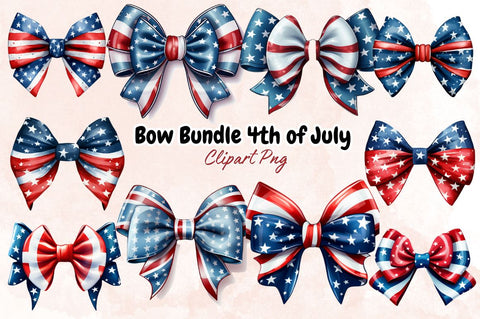 Watercolor Bow Bundle 4th of July Sublimation Bundle Sublimation Designangry 