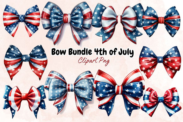 Watercolor Bow Bundle 4th of July Sublimation Bundle Sublimation Designangry 