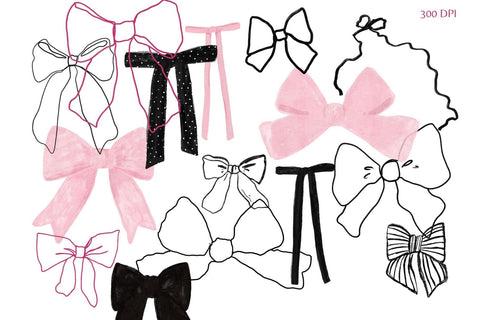 Watercolor Bows PNG SVG Paperjamlab 