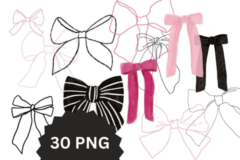 Watercolor Bows PNG SVG Paperjamlab 