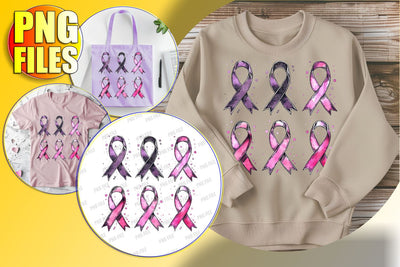 Watercolor Breast Cancer Clipart PNG Sublimation afrosvg 