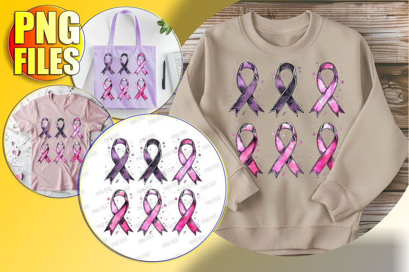 Watercolor Breast Cancer Clipart PNG Sublimation afrosvg 