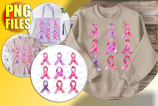 Watercolor Breast Cancer Ribbon Art Sublimation afrosvg 