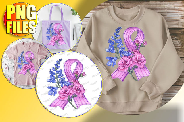 Watercolor Breast Cancer Ribbon Clipart Sublimation afrosvg 