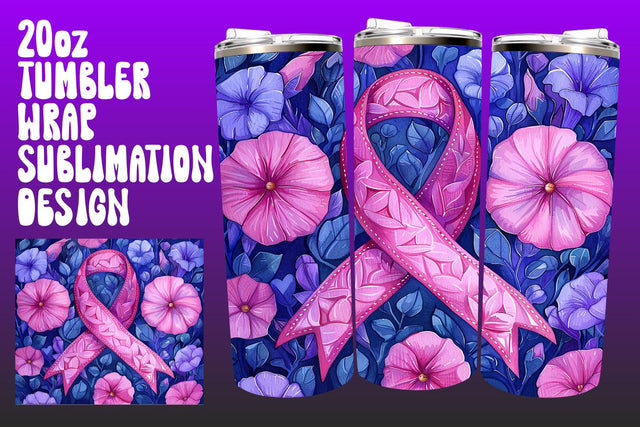 Watercolor Breast Cancer Tumbler Design Sublimation afrosvg 