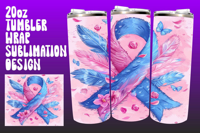 Watercolor Breast Cancer Tumbler Wrap Sublimation afrosvg 