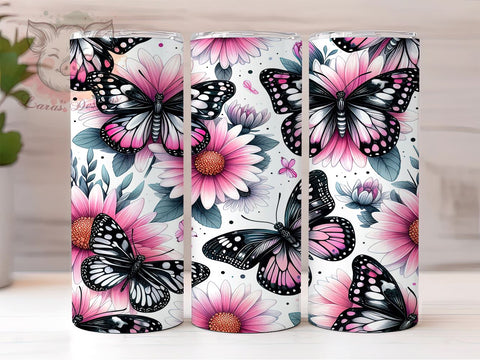 Watercolor Butterfly 20oz Tumbler Png, Straight & Tapered Tumbler Png, Butterfly Tumbler Png, Digital Download PNG Sublimation Lara' s Designs 