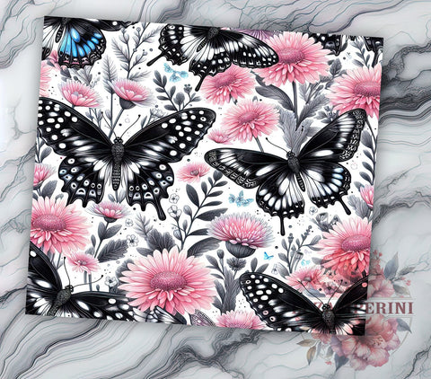 Watercolor Butterfly 20oz Tumbler Wrap PNG, Butterfly Tumbler Png, Straight & Tapered Tumbler Wrap, Instant Digital Download Sublimation Li Zamperini 