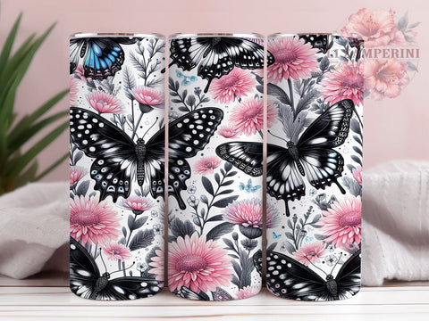 Watercolor Butterfly 20oz Tumbler Wrap PNG, Butterfly Tumbler Png, Straight & Tapered Tumbler Wrap, Instant Digital Download Sublimation Li Zamperini 