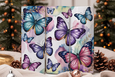 Watercolor Butterfly 20oz Tumbler Wrap Sublimation DesignSVG 