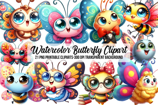 Watercolor Butterfly Clipart Sublimation Rupkotha 