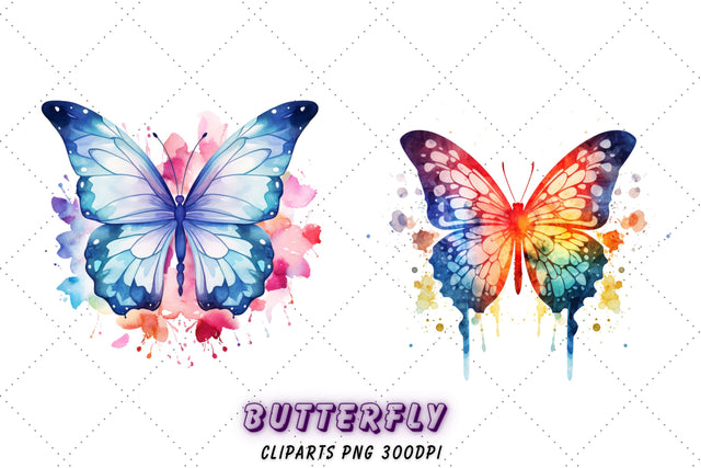 Watercolor Butterfly Clipart, Watercolor Butterflies clip art Floral Butterfly Illustrations Sublimation FloridPrintables 