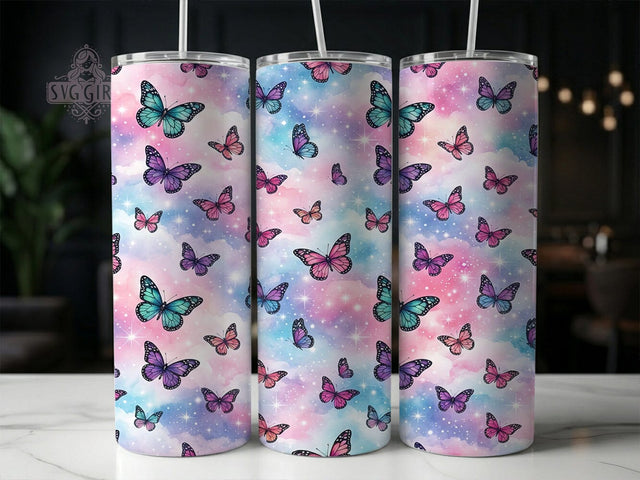 Watercolor Butterfly Sky 20oz Tumbler, Watercolor Butterfly, Butterfly Sky, Butterfly Tumbler, 20oz Tumbler, Watercolor Tumbler, Sky Tumbler, Tumbler Wrap Sublimation SvggirlplusArt 