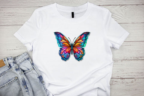 Watercolor Butterfly Stickers Bundle Sublimation Designangry 