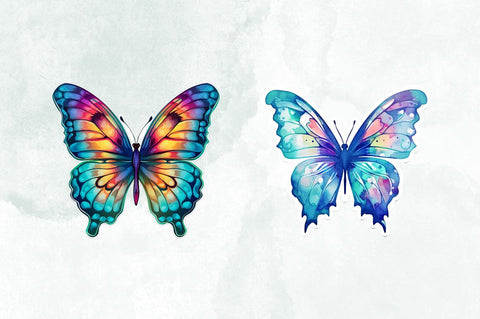 Watercolor Butterfly Stickers Bundle Sublimation Designangry 