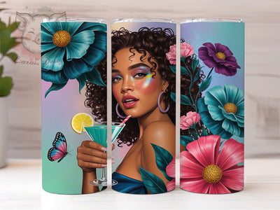 Watercolor Butterfly Woman Tumbler, Butterfly Woman, Summer Sunflower, Vibrant Design, Tumbler Wrap, Sublimation Design, 20oz Tumbler Sublimation Lara' s Designs 